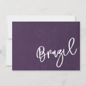 Violet Brazil Passport Dankeskarte (Rückseite)
