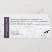 Violet Brazil Wedding Boarding Pass Einladung (Rückseite)