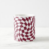 Violet Burgundy Wedding Collection Karo überprüft Kaffeetasse (Mittel)