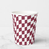 Violet Burgundy Wedding Collection Karo überprüft Pappbecher (Rechts)