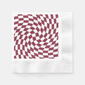 Violet Burgundy Wedding Collection Karo überprüft Serviette (Vorderseite)