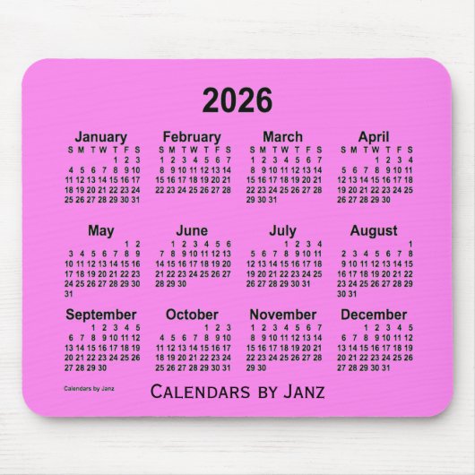 Violet Calendar 2026 von Janz Mouse Pad Mousepad (Vorne)