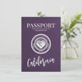 Violet California Passport Save the Date (Stehend Vorderseite)
