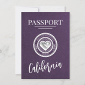 Violet California Passport Save the Date (Vorderseite)