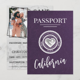 Violet California Passport Save the Date