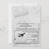 Violet California Passport Wedding Einladung (Vorderseite)