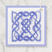 VIOLET CELTIC KNOT 2" Quadratgarnmarken Geschenkanhänger (Rückseite)