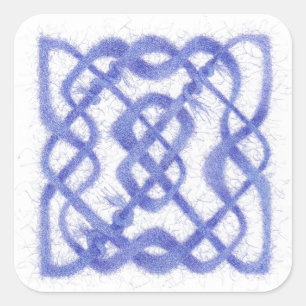 VIOLET CELTIC KNOT Large Square Stickers