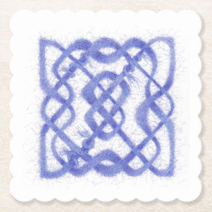 VIOLET CELTIC KNOT Scallough Square Paper Unterset Untersetzer