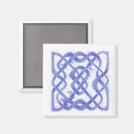 VIOLET CELTIC KNOT Square Magnet (Vorderseite/Rückseite)