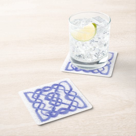 VIOLET CELTIC KNOT Square Paper Untersetzer (Vor Ort)