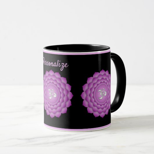 Violet Chakra Zen Yoga Namaste Personalisieren Tasse (VorderseiteRechts)