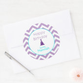 Violet Chevron Custom Happy Birthday Stickers (Umschlag)