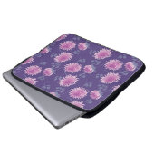 Violet Chrysanthemum Blume Vintages Muster Laptopschutzhülle (Vorne Knopf)