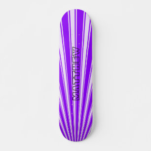 Violet Color Strip Funky Muster Skateboard