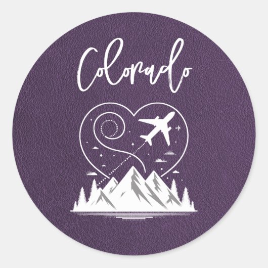 Violet Colorado Passport Runder Aufkleber (Vorderseite)