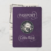Violet Costa Rica Passport Save The Date (Vorne/Hinten)