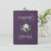 Violet Costa Rica Passport Save The Date (Stehend Vorderseite)