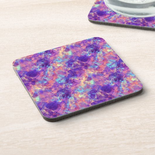 Violet Crumpled Textur Getränkeuntersetzer (Linke Seite)