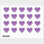 Violet Crumpled Textur Herz-Aufkleber (Blatt)