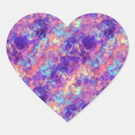 Violet Crumpled Textur Herz-Aufkleber