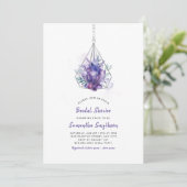 Violet Crystal Bridal Dusche Einladungen, lila Einladung (Stehend Vorderseite)
