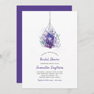 Violet Crystal Bridal Dusche Einladungen, lila Einladung