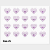 Violet Damask & Quatrefolienkopfkleber Herz-Aufkleber (Blatt)
