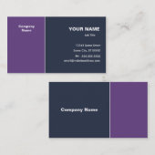 Violet Dark Blue Elegante Visitenkarte (Vorne/Hinten)