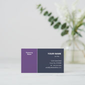 Violet Dark Blue Elegante Visitenkarte (Stehend Vorderseite)