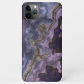 Violet Dark Lila Gray Brown Geode Marble Art iPhone Hülle (Rückseite)