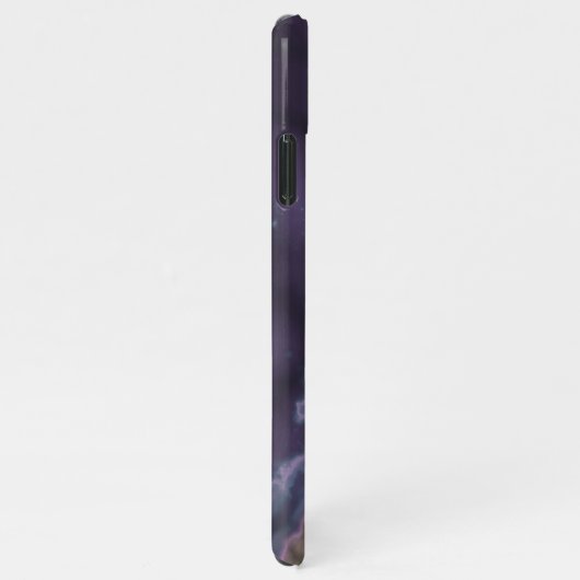 Violet Dark Lila Gray Brown Geode Marble Art iPhone Hülle (Rechte Seite)