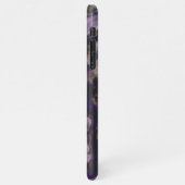 Violet Dark Lila Gray Brown Geode Marble Art iPhone Hülle (Linke Seite)