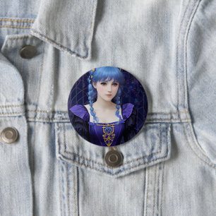 Violet, das süße Dark-Academia-Mädchen Fantasy-Art Button