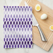 Violet Diamond Ombre Monogram Geschirrtuch (Viertel Falte)