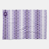 Violet Diamond Ombre Monogram Geschirrtuch (Horizontal)