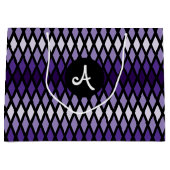 Violet Diamond Ombre Monogram Große Geschenktüte (Vorderseite)