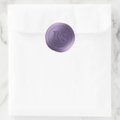 Violet Double Monogram Hochzeitwax-Siegel Runder Aufkleber (Tasche)