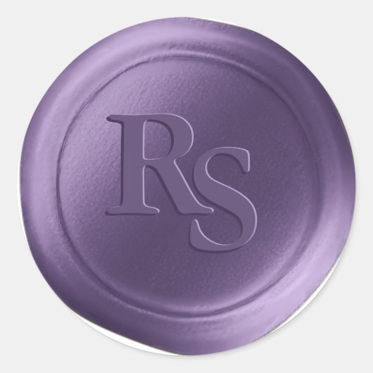 Violet Double Monogram Hochzeitwax-Siegel Runder Aufkleber (Vorderseite)