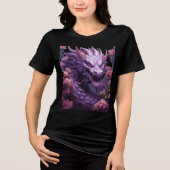 Violet Dragon Among Sakura Blossoms Tri-Blend Shirt (Vorderseite)