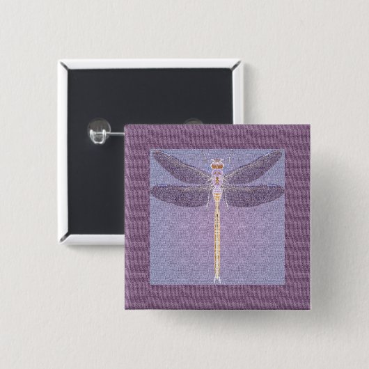Violet Dragonfly Button (Vorne & Hinten)