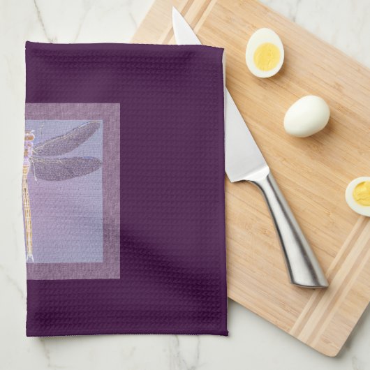 Violet Dragonfly Geschirrtuch (Viertel Falte)