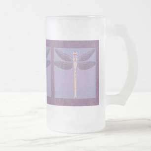 Violet Dragonfly Mattglas Bierglas