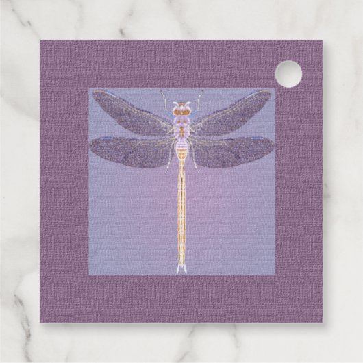 Violet Dragonfly Muttertag Geschenkanhänger (Rückseite)