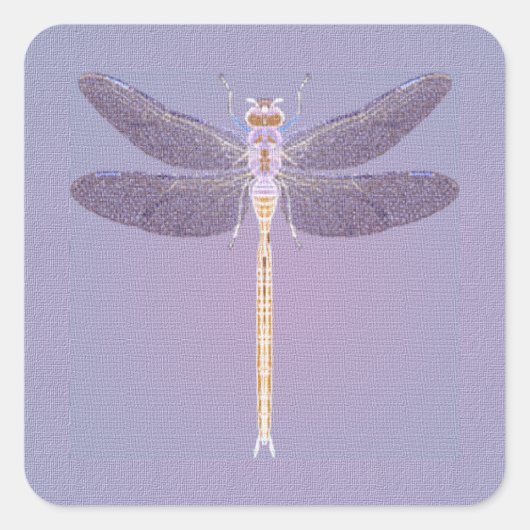 Violet Dragonfly Quadratischer Aufkleber (Vorderseite)