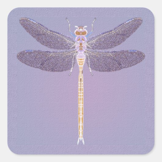 Violet Dragonfly Quadratischer Aufkleber (Vorderseite)