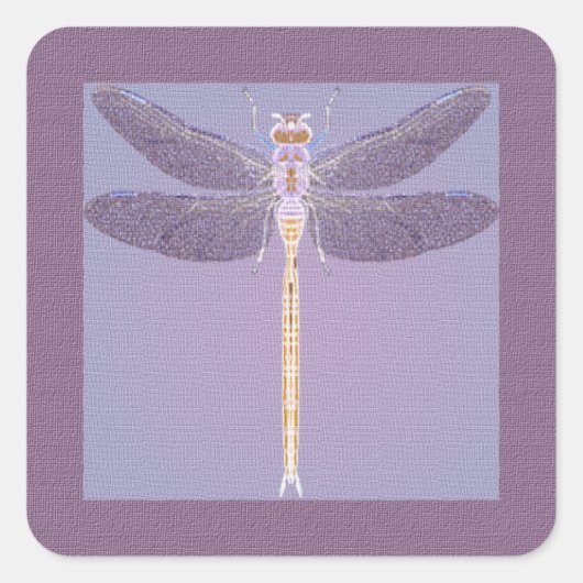 Violet Dragonfly Quadratischer Aufkleber (Vorderseite)