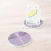 Violet Dragonfly Sandstein Untersetzer (Seite)