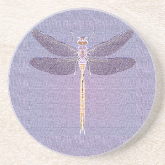 Violet Dragonfly-Untersetzer Sandstein Untersetzer (Vorne)
