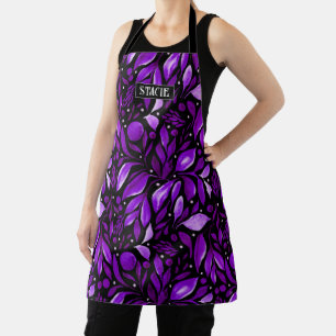 Violet Dream - Personalisierter Lila botanischer G Schürze